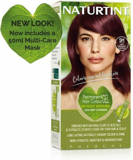 Naturtint Permanenter Haarfärbemittel Χωρίς Αμμωνία 5m Hellbraun Μαόνι 165ml