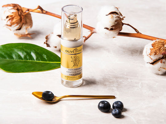 Olive Touch Anti-Wrinkle Control System Ενυδατικό & Αντιγηραντικό Serum Προσώπου με Υαλουρονικό Οξύ 30ml