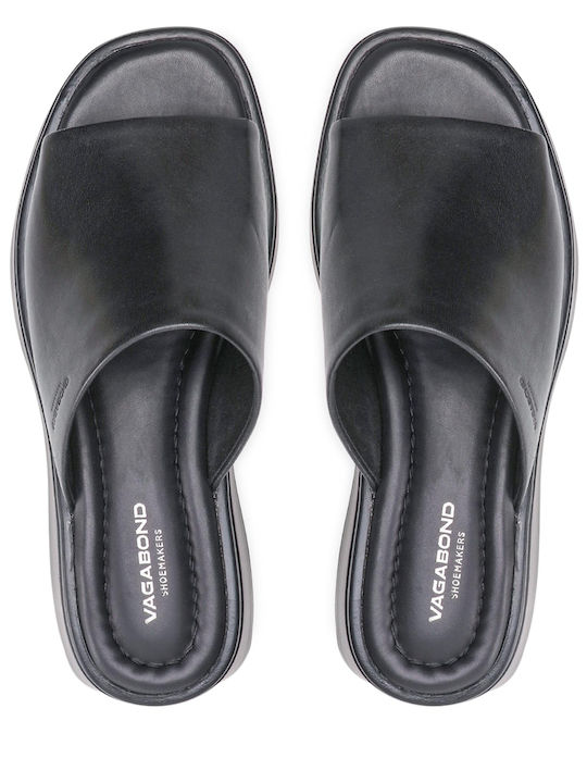 Courtney Δερμάτινα Γυναικεία Σανδάλια Flatforms Μαύρα