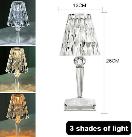 Spot Light Sticlă Lampă de masă LED cu Abajur Transparent și Bază