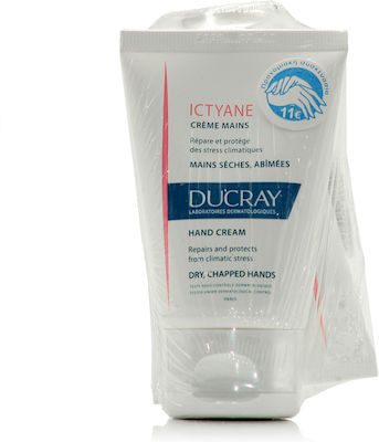 Ducray Duo Ictyane Moisturizing Hand Cream 2x50ml