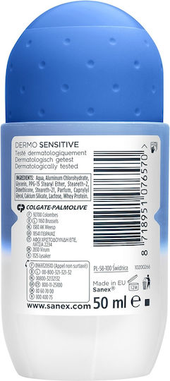 Sanex Sensitive pH Balance Dermo 24h Anti-traspirant Anti-pespirant Αποσμητικό 24h σε Roll-On 50ml