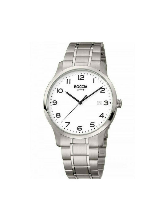 Boccia Battery Watch with Metal Bracelet Silver