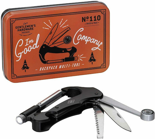 Gentlemen's Hardware No 110 Πολυεργαλείο Μπρελόκ 4 εργαλείων Μαύρο