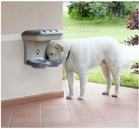 Bama Kunststoff Schale mit Behälter Futter & Wasser für Hund & Katze auf Basis von 2x 52cm in Grün Farbe