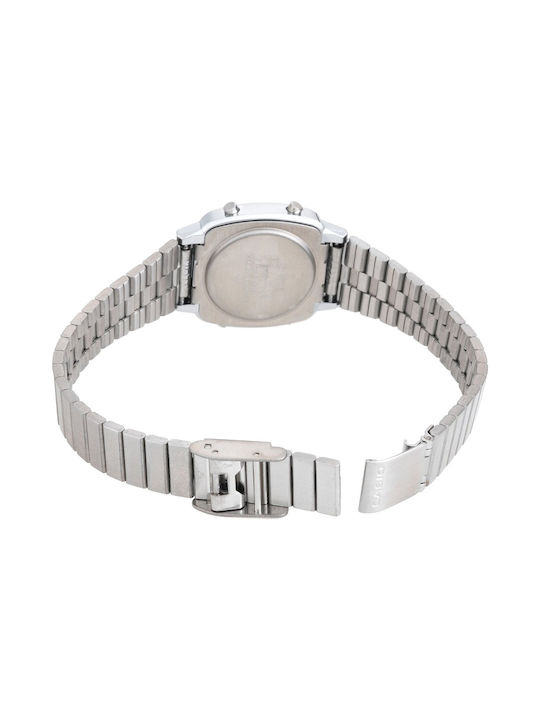 Casio Digital Watch with Silver Metal Bracelet