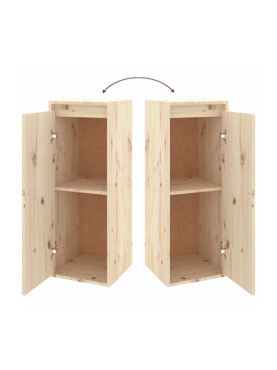 Wand Wohnzimmer Vitrine aus Massivholz Beiges 30x30x80cm