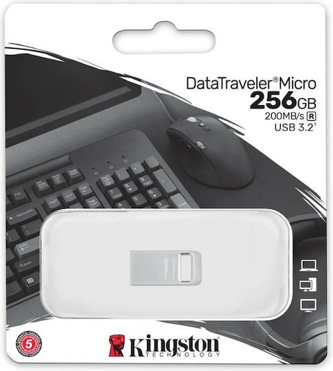 Kingston DataTraveler Micro Gen2 256GB USB 3.2 Stick Silver