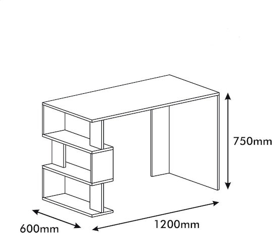 Γραφείο Aigina Ξύλινο Λευκό 120x60x75εκ.