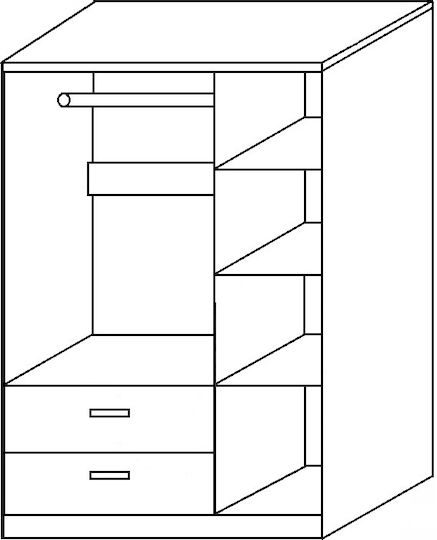 Tuberosa Τρίφυλλη Ντουλάπα 120x50x180cm Tuberosa Τρίφυλλη Ντουλάπα 120x50x180cm