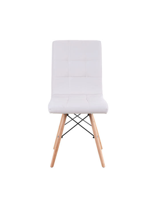 Cupplessus Dining Room Artificial Leather Chair White 43x55x86cm
