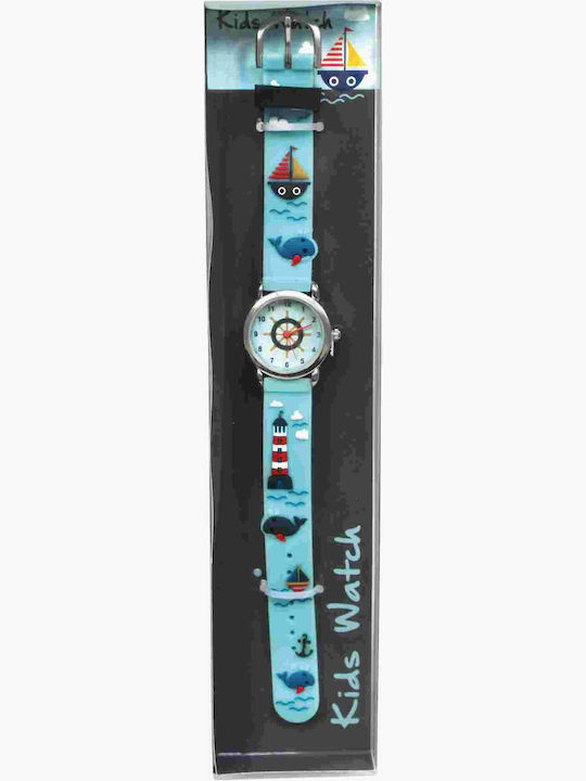 Mic O Mic Kinder-Analoguhr KidsWatch Marine mit Kautschuk/Plastikarmband Blau