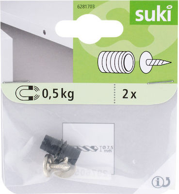 Suki Dopuri Rotunde cu unghii și Diametru 7.5mm Black 4buc 6281703