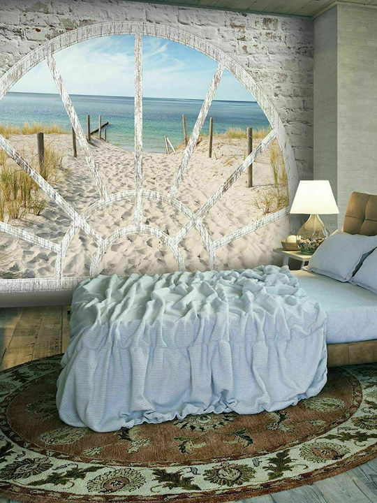 Self-adhesive Wall Mural Window View - Beach Beige 147x105cm