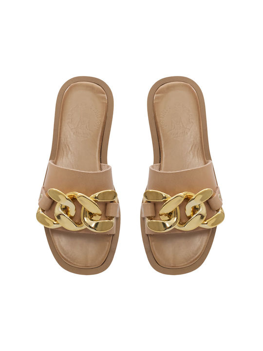 Women's sandals Kouros natural with gold chain 40/21