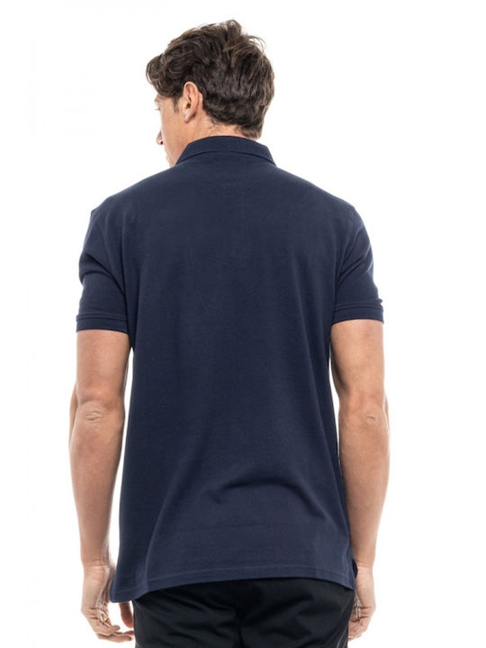 Biston Ανδρικό T-shirt Polo Navy Μπλε