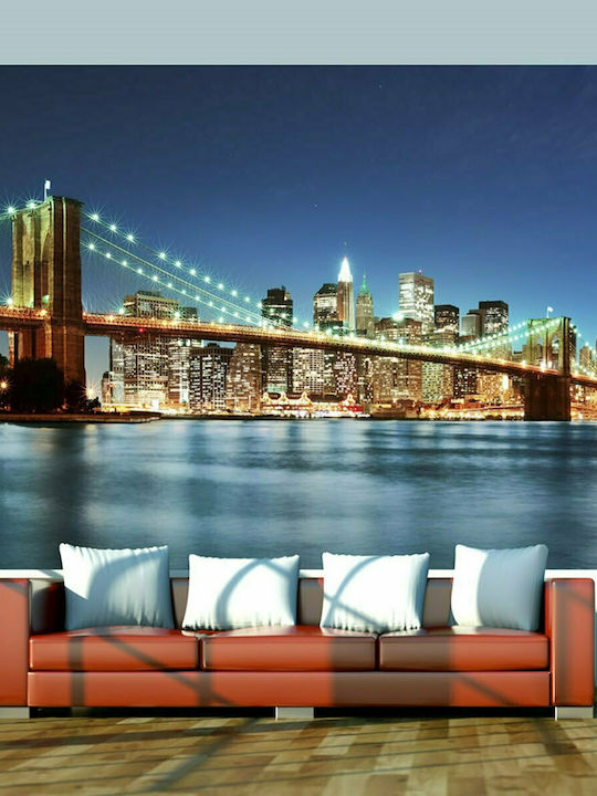 Fototapet de Perete 300x231cm Sparkling Brooklyn Bridge Tesatura