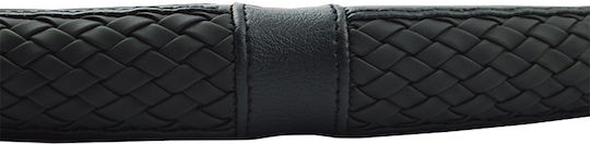 Feral Car Steering Wheel Cover with Diameter 38cm made of Leatherette Black with Black Stitching