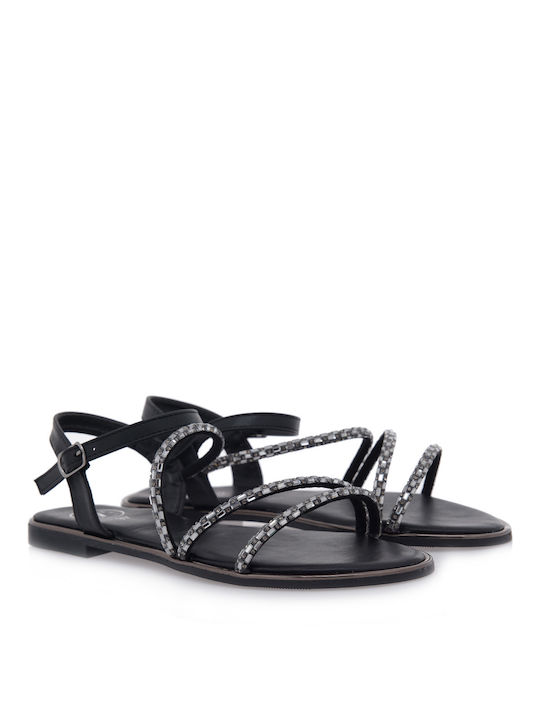 Seven Women's Flat Sandals in Black Color