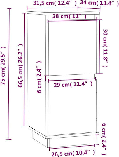 Cabinet Floor Beige 31.5x34x75cm