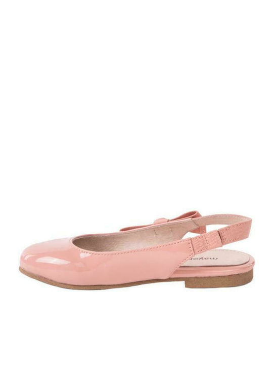 Mayoral Kids Patent Leather Ballerinas with Adjustable Metal Clasp Pink