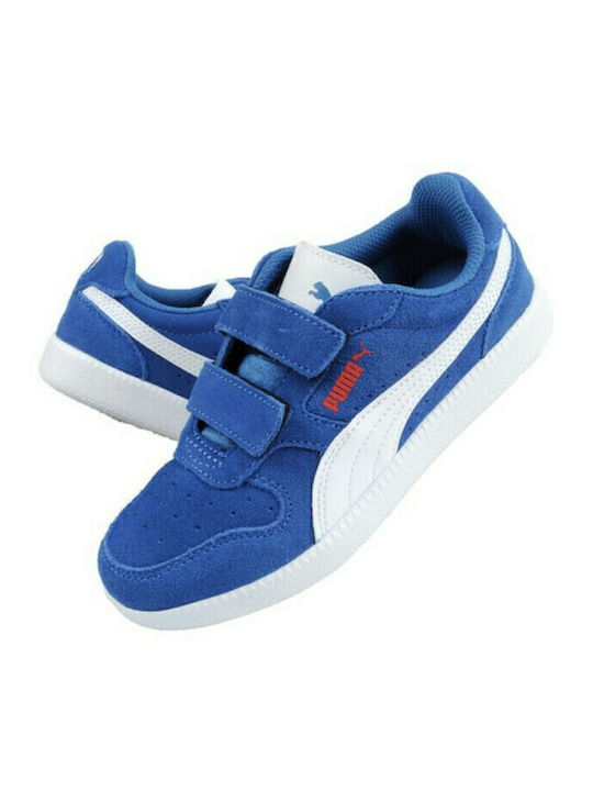 Puma Icra Trainer Kids Sneakers with Hoop & Loop Closure Blue