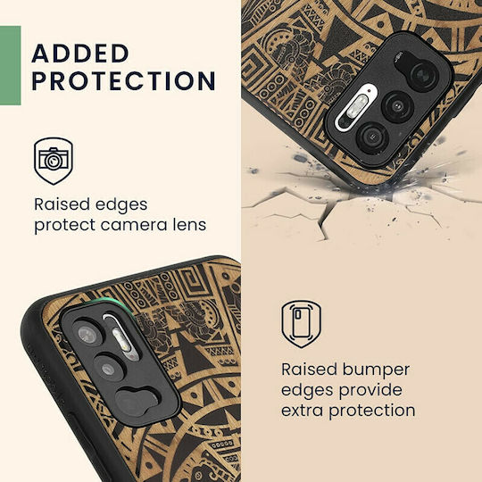 KWmobile Maya Calendar Art Back Cover Ξύλινο Light Brown / Black (Redmi Note 10 5G / Poco M3 Pro)
