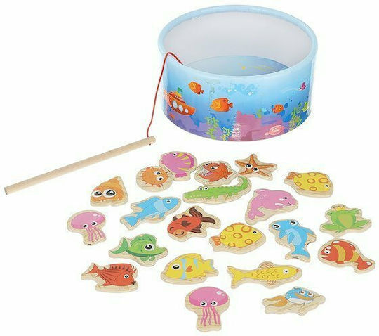Kruzzel Ξύλινο Παιχνίδι Ψαρέματος Magnet Fishing Game (Διάφορα Σχέδια) 1τμχ