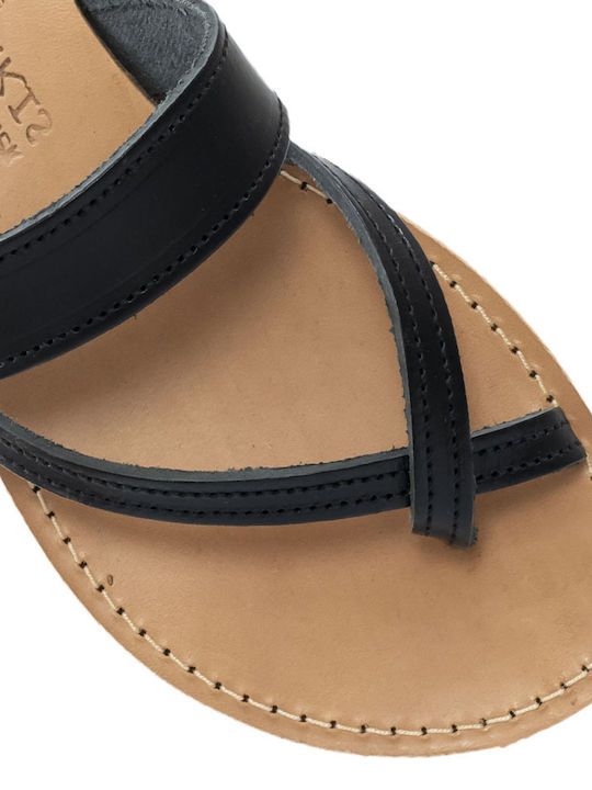 Women's sandals Climatsakis cross straps black 051