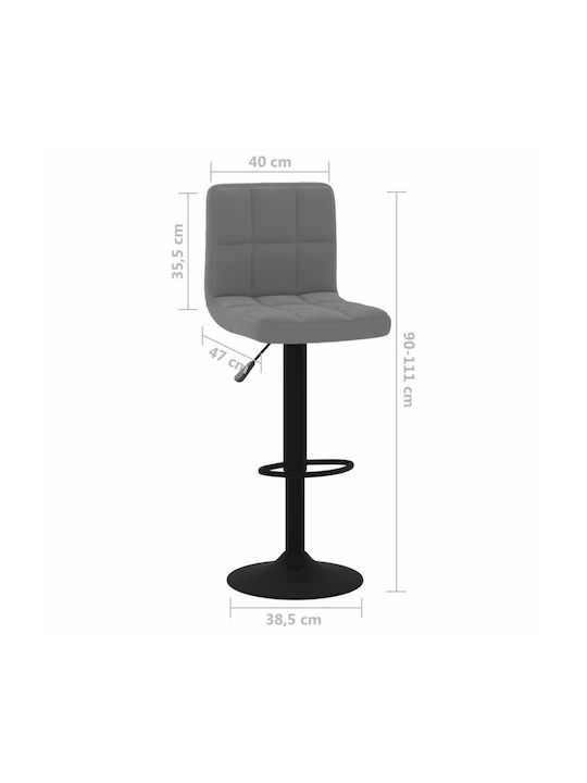 Stool Bar with Back & Adjustable Height Dark Grey 2pcs 40x47x90-111cm
