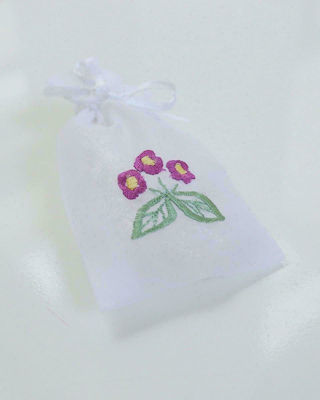 Christening Favor in Pouch Λουλούδια made of Fabric