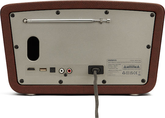 Aiwa BSTU-750BR Επιτραπέζιο Ραδιόφωνο Ρεύματος με Bluetooth και USB Καφέ
