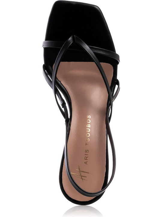 Leder Damen Sandalen in Schwarz Farbe