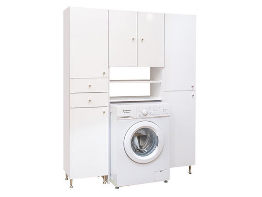 Badezimmersäule Boden für Waschmaschine H64xB35xH184cm Weiß
