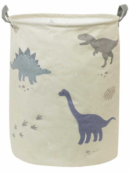 A Little Lovely Company Kinder Wäschekorb aus Stoff Dinosaurs Beige 40x50x40cm 1Stück