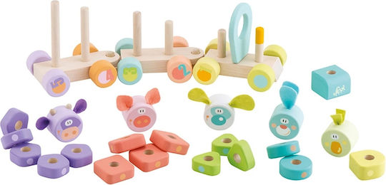Sevi Stacking Toy Stacking Train with Shapes & Numbers made of Wood for 24++ Months