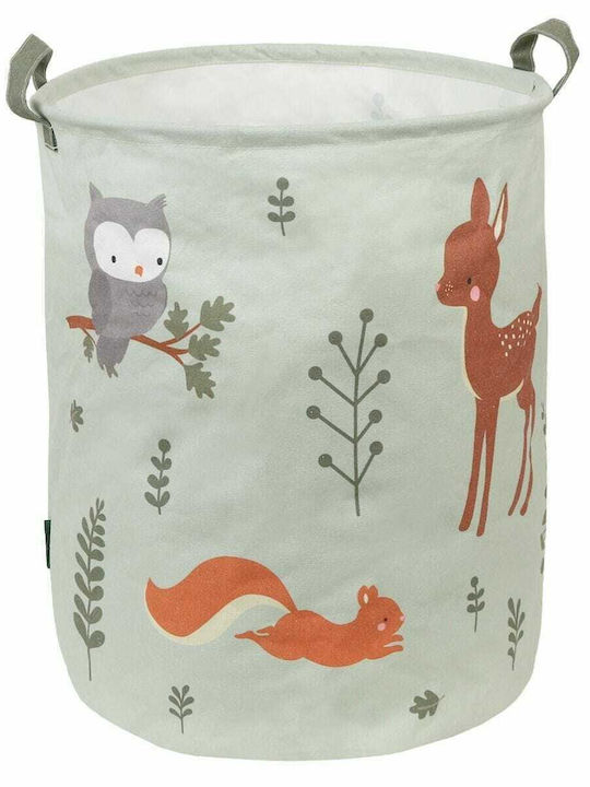 A Little Lovely Company Children's Laundry Basket made of Fabric Forest Friends Gray 40x50x40cm 1pcs