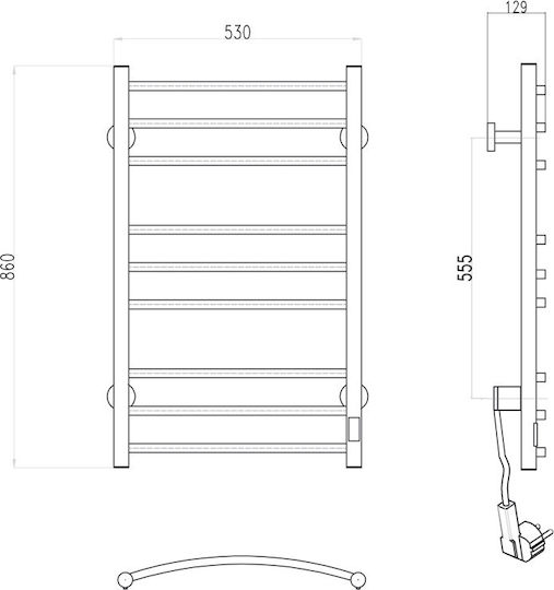 Colorado Brinsk Șină electrică pentru prosoape 135W 86x53cm Negru