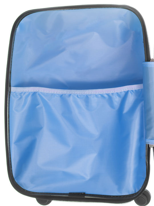 A2S Kids Soccer Ball Cabin Hard Suitcase Light Blue with 4 Wheels Height 45cm