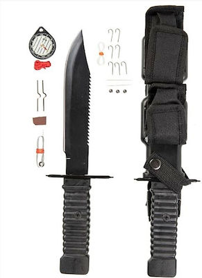 Mil-Tec Special Forces Knife Survival Black with Blade made of Stainless Steel in Sheath