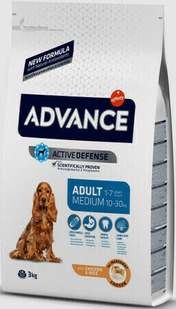 Affinity Advance Adult Medium 3kg Trockenfutter für erwachsene Hunde mittlerer Rassen mit Huhn und Reis