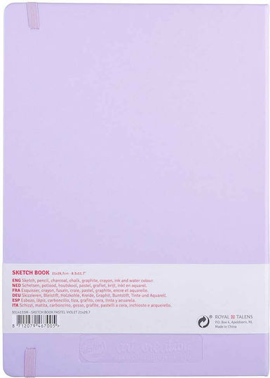 Royal Talens Μπλοκ Σχεδίου Sketchbook Art Creation Sketch Book Pastel Violet A4 21x29.7cm 80 Φύλλα