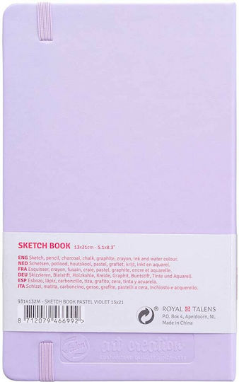 Royal Talens Sketch Pad Sketchbook Art Creation Sketch Book Pastel Violet 13x21cm