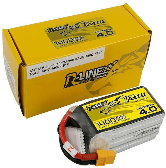 Tattu R-Line V4 Baterie Li-Po 22.2V 1400mAh 130C 6S XT60 pentru Dronă