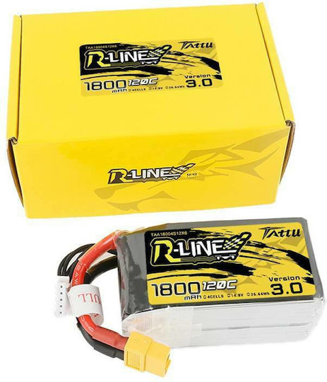 Tattu R-Line V3 Baterie Li-Po 14.8V 1800mAh 120C 4S XT60 pentru Dronă 2 Bucăți