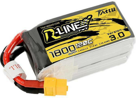 Tattu R-Line V3 Baterie Li-Po 14.8V 1800mAh 120C 4S XT60 pentru Dronă 2 Bucăți