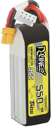 Tattu R-Line Μπαταρία Li-Po 11.1V 550mAh 95C 3S XT30 για Τηλεκατευθυνόμενο