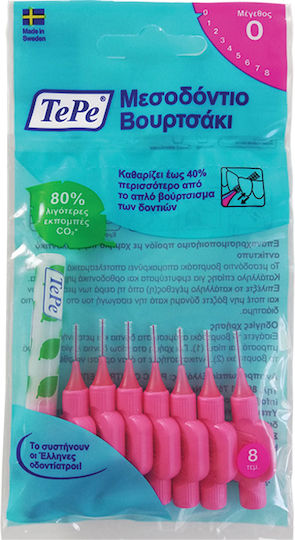 TePe Original Μεσοδόντια Βουρτσάκια 0.4mm Ροζ 8τμχ