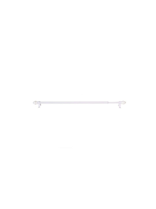 Import Hellas Extendable Metallic Curtain Pole Briz-Briz Single Φ12mm 135-235cm White