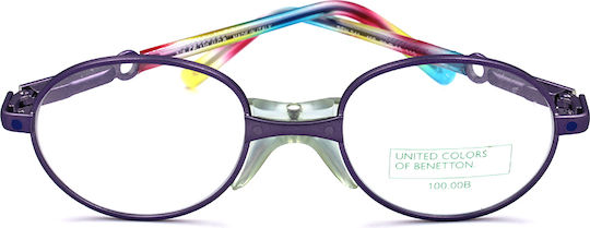 Benetton Kindlich Metallisch Brillenrahmen Lila BEN241 45S
